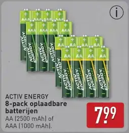 ALDI Activ energy 8-pack oplaadbare batterijen aanbieding