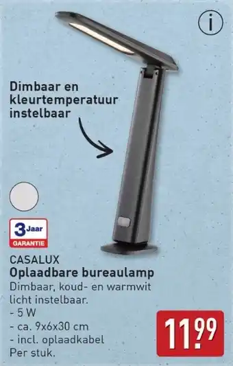 ALDI Casalux Oplaadbare bureaulamp aanbieding
