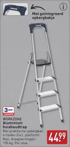 ALDI Workzone Aluminium huishoudtrap aanbieding