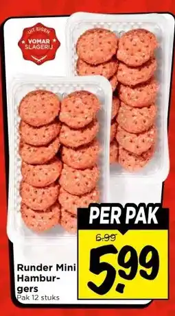 Vomar Voordeelmarkt Runder Mini Hambur- gers aanbieding
