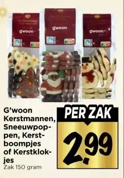 Vomar Voordeelmarkt G'woon Kerstmannen, Sneeuwpop- pen, Kerst- boompjes of Kerstklokjes aanbieding