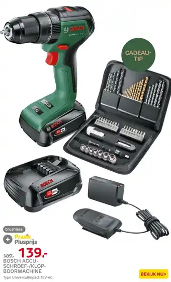 Praxis Bosch accu-schroef-/klopboormachine aanbieding