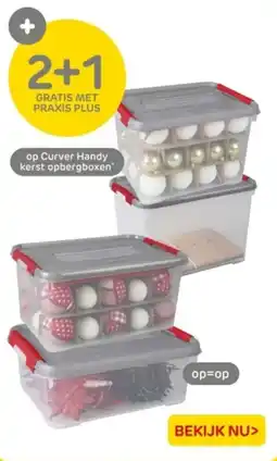 Praxis Op Curver Handy kerst opbergboxen aanbieding