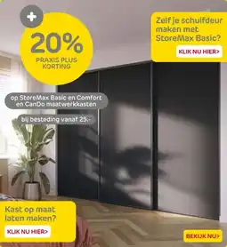 Praxis Op StoreMax Basic en Comfort en CanDo maatwerkkasten aanbieding
