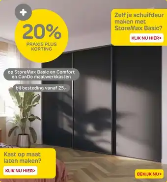 Praxis Op StoreMax Basic en Comfort en CanDo maatwerkkasten aanbieding