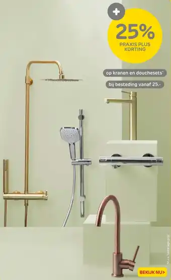 Praxis Op kranen en douchesets aanbieding