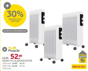 Praxis Sencys olieradiator aanbieding