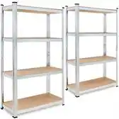 Praxis 2x Profeco Heavy Duty Opbergrek 160x80 Cm – Stellingkast 8 Planks X 100kg – Rvs aanbieding