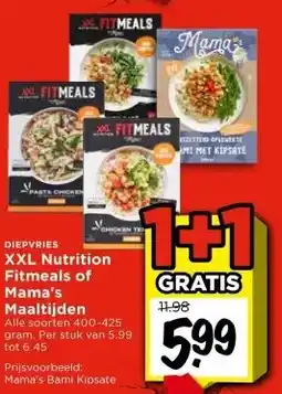 Vomar Voordeelmarkt XXL Nutrition Fitmeals of Mama's Maaltijden aanbieding