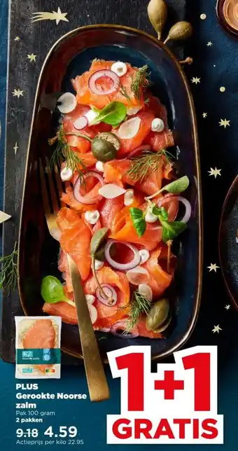 PLUS PLUS Gerookte Noorse zalm aanbieding