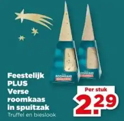 PLUS Feestelijk PLUS Verse roomkaas in spuitzak aanbieding