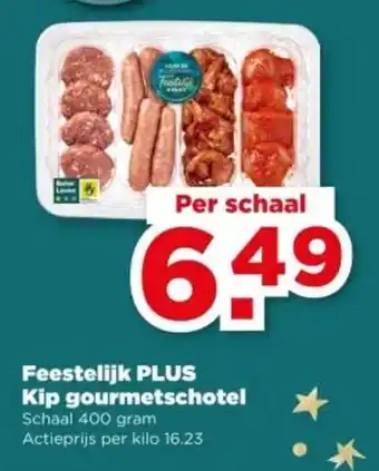 PLUS Feestelijk PLUS Kip gourmetschotel Schaal 400 gram aanbieding