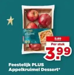 PLUS Feestelijk PLUS Appelkruimel Dessert aanbieding