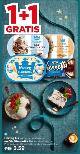 PLUS Hertog IJs en Ola Viennetta IJs aanbieding