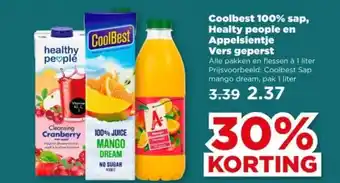 PLUS Coolbest 100% sap, Healty people en Appelsientje Vers geperst aanbieding