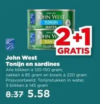 PLUS John West Tonijn en sardines aanbieding