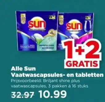 PLUS Alle Sun Vaatwascapsules en tabletten aanbieding
