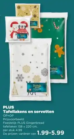 PLUS PLUS Tafellakens en servetten aanbieding