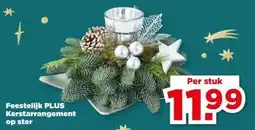 PLUS Feestelijk PLUS Kerstarrangement op ster aanbieding