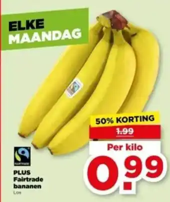 PLUS PLUS Fairtrade bananen aanbieding