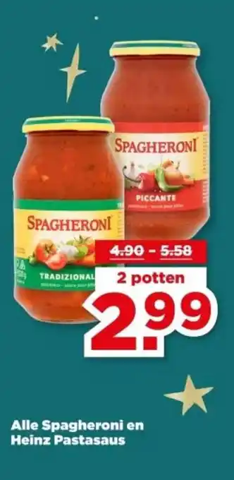 PLUS Alle Spagheroni en Heinz Pastasaus aanbieding