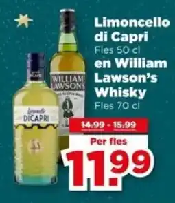 PLUS Limoncello di Capri en William Lawson's Whisky aanbieding
