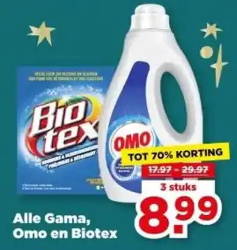 PLUS Alle Gama, Omo en Biotex aanbieding
