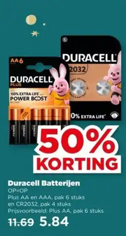 PLUS Duracell Batterijen aanbieding