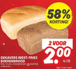 Dekamarkt Dekavers west-fries boerenbrood aanbieding