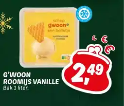 Dekamarkt G'woon roomijs vanille aanbieding