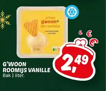Dekamarkt G'woon roomijs vanille aanbieding
