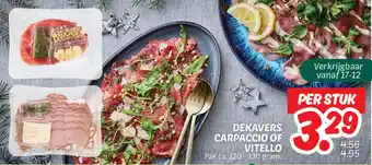Dekamarkt Dekavers carpaccio of vitello aanbieding