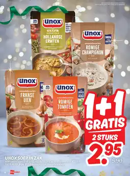 Dekamarkt Unox soep in zak aanbieding