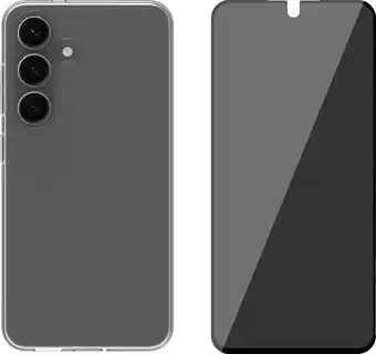 Coolblue BlueBuilt Samsung Galaxy S25 Back Cover Transparant + Privacy Screenprotector Glas aanbieding