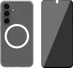 Coolblue BlueBuilt Back Cover Samsung Galaxy S25 Transparant+BlueBuilt Privacy Screenprotector Glas aanbieding