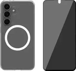 Coolblue BlueBuilt Back Cover Samsung Galaxy S25 Transparant+BlueBuilt Privacy Screenprotector Glas aanbieding