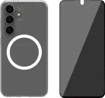 Coolblue BlueBuilt Back Cover Samsung Galaxy S25 Transparant+BlueBuilt Privacy Screenprotector Glas aanbieding