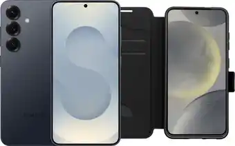 Coolblue Samsung Galaxy S25 256GB Zilver 5G + BlueBuilt Book Case Zwart aanbieding