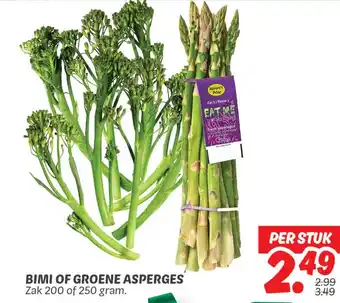 Dekamarkt Bimi of groene asperges aanbieding