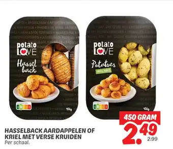 Dekamarkt Hasselback aardappelen of kriel met verse kruiden aanbieding