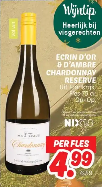 Dekamarkt Ecrin d'or & d'ambre chardonnay reserve aanbieding