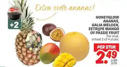 Dekamarkt Honeyglow ananas galia meloen eetrijpe mango of passie fruit aanbieding