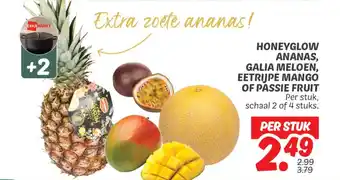 Dekamarkt Honeyglow ananas galia meloen eetrijpe mango of passie fruit aanbieding