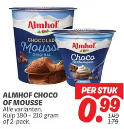 Dekamarkt Almhof choco of mousse aanbieding