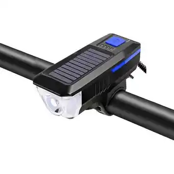 ANWB Flinq Zonnepaneel fietsverlichting met bel Zwartblauw aanbieding