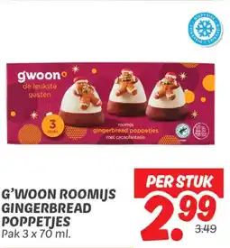 Dekamarkt G'woon roomijs gingerbread poppetjes aanbieding