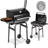 Praxis Tectake - Bbq Barbecue Smoker Met Deksel En Thermometer - Houtskoolbarbecue - Met 2 Wielen aanbieding