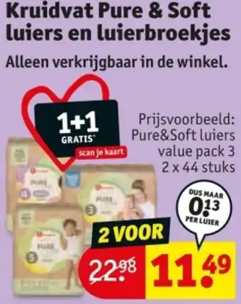Kruidvat Kruidvat Pure & Soft luiers en luierbroekjes aanbieding