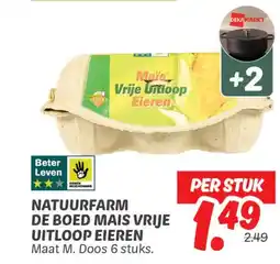 Dekamarkt Natuurfarm de boed mais vrije uitloop eieren aanbieding