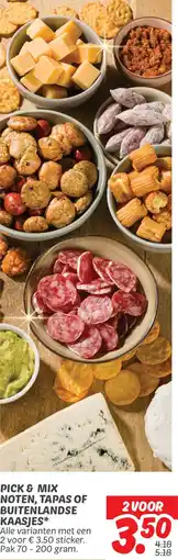 Dekamarkt Pick & mix noten tapas of buitenlandse kaasjes aanbieding